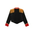 thumbnail image 5 of iiniim Kids Girls Stand Collar Long Sleeve Fringe Tassel Jacket Performance Party A Black 8, 5 of 7