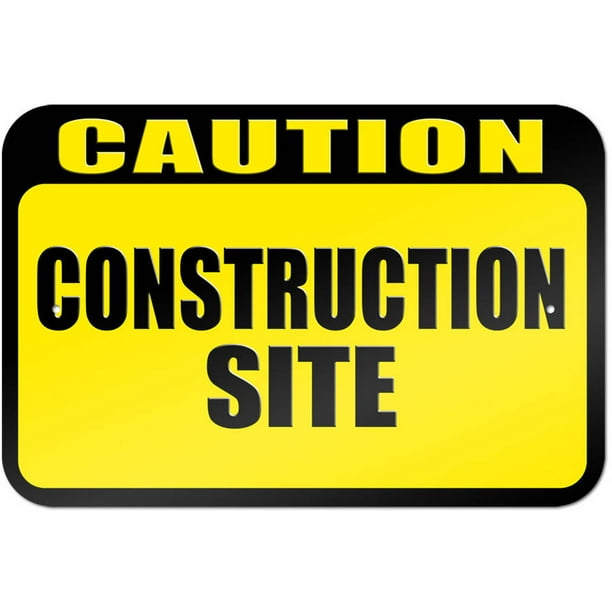 Caution Construction Site Sign - Walmart.com - Walmart.com