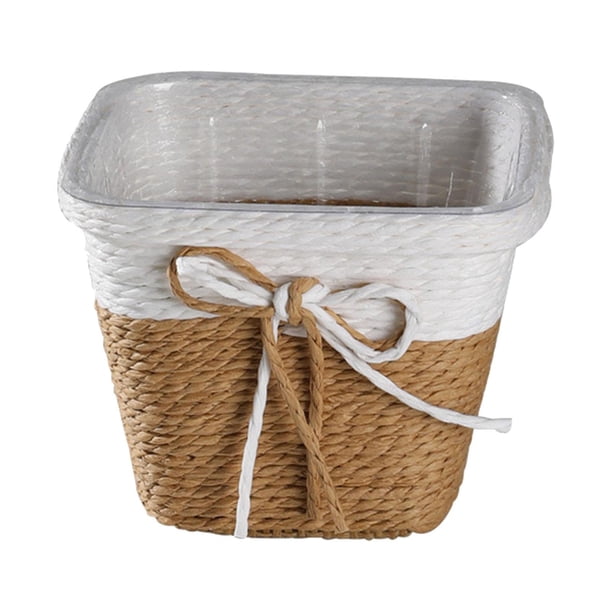 Cesta de flores de cuerda de papel decorativa, contenedor rústico para plantas para porche, patio y jardín. 12 x 95 cm
