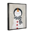 thumbnail image 3 of Stupell Industries Happy Smile Winter Snowman Holiday Painting Black Floater Framed Art Print Wall Art, 3 of 6