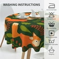 thumbnail image 4 of Fox Tablecloth Round Table Cloths 60 Inch Wrinkle Resistant Picnic Table Covers Washable Polyester for Holiday Kitchen Party Picnic -Green, 4 of 6
