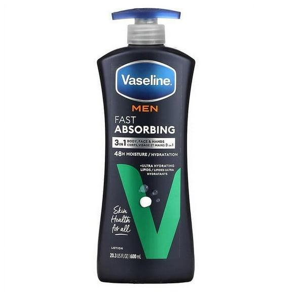 Vaseline, Men, Fast Absorbing Body & Face Lotion, 20.3 fl oz Pack of 4