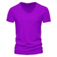 thumbnail image 2 of JTieacloth Mens Basic T-Shirts Men's Fashion Casual Solid Color Short Sleeve T Shirt Tops(Purple,L), 2 of 4