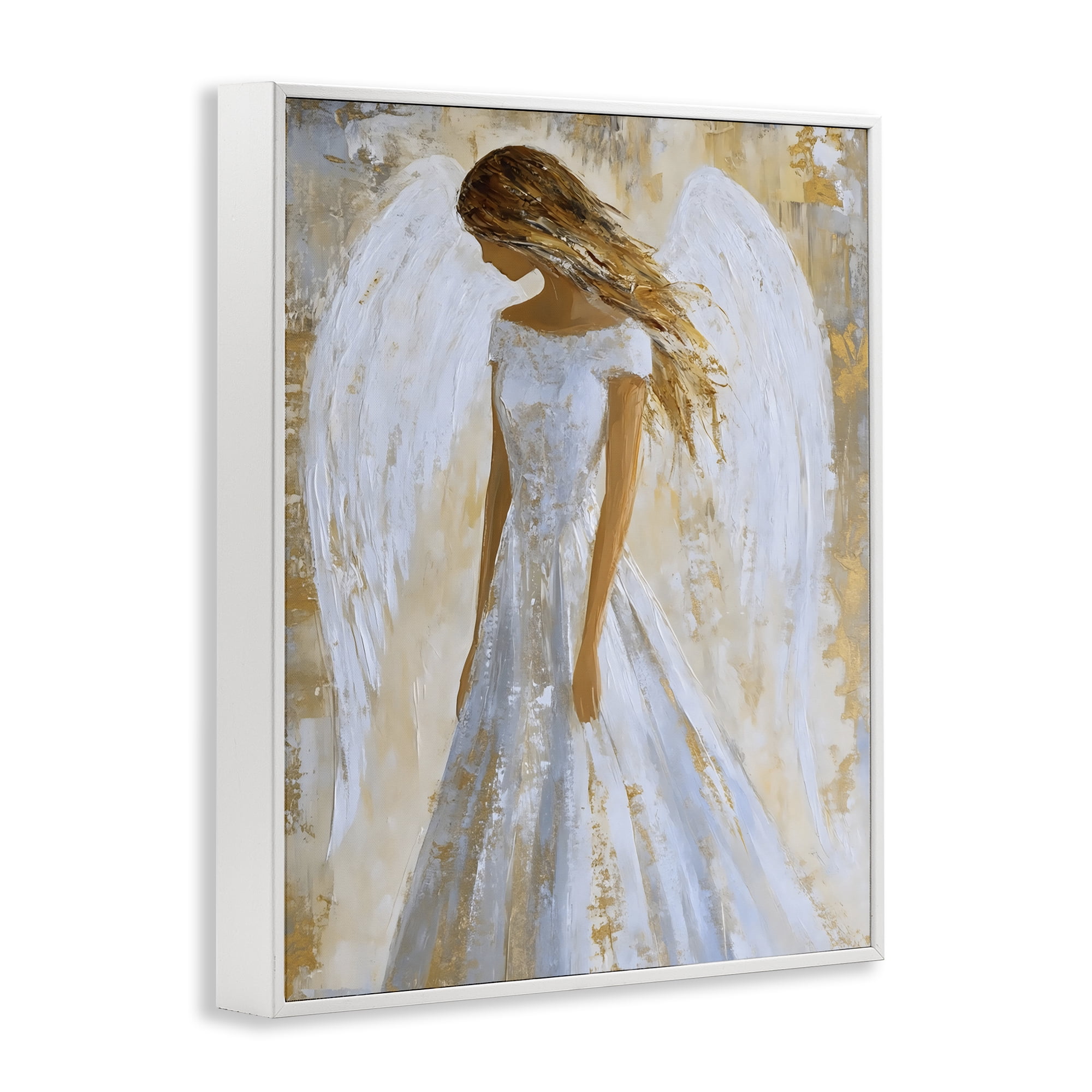 Holy Angel In White White Framed Giclee Art, design by Franklyn Gregory