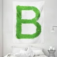 thumbnail image 1 of Letter B Tapestry, Kids Baby Boys Children Capital B Name Fresh Growth Environment Ecology Concept, Wall Hanging for Bedroom Living Room Dorm Decor, 60W X 80L Inches, Green White, by Ambesonne, 1 of 2