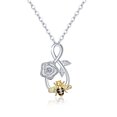 thumbnail image 3 of EQWLJWE Necklaces for Women, S925 Sterling Silver Heart Flower Bee Necklace Jewelry, Infinite Love Necklaces for Women,Two-tone Animal Pendant NecklaceNecklace Pendant Gifts for Mom Wife Girlfriend, 3 of 8