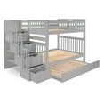 thumbnail image 3 of Bedz King Stairway Bunk Beds Full over Full with 4 Drawers in the Steps and a Twin Trundle, Gray, 3 of 9
