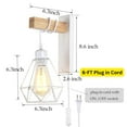 thumbnail image 4 of ASHOP 2-Pack Plug-in Wall Sconces with Switch, White Metal Cage Lights for Bedroom & Living Room, 4 of 9