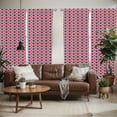 thumbnail image 2 of Ambesonne Americana Window Curtains, Half Triangles, Each 28" W x 63" L, Red Dark Blue and White, 2 of 5