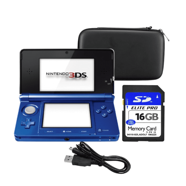 Nintendo 3DS Consola de Videojuegos + Estuche y Tarjeta SD 16 GB Azul de cobalto (Reacondicionada)