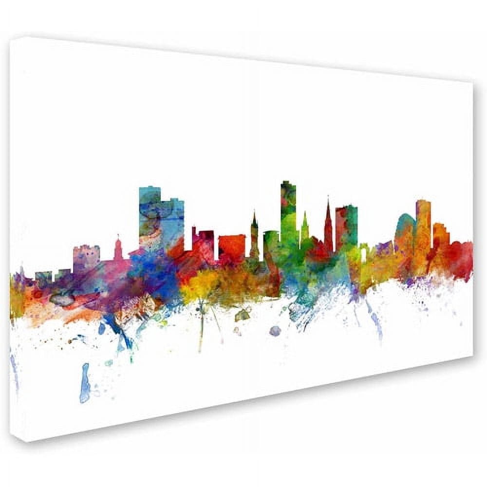Trademark Fine Art "Leicester England Skyline Ii" Canvas Art by Michael Tompsett