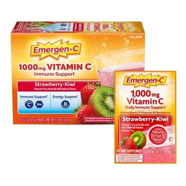 Emergen-C Vitamin C Supplement for Immune Support, Strawberry Kiwi, 30 Ct