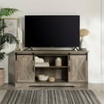 thumbnail image 2 of Pemberly Row 58" Sliding Door TV Stand Console in Rustic Gray Barnwood, 2 of 11