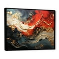 thumbnail image 3 of Designart "Marble Fire Red and Gold Fusion VI" Extra Large Abstract Framed Wall Art - Modern Red Abstract Painting Entryway Framed Wall Art Print, 3 of 7