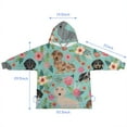 thumbnail image 7 of Dachshund and Flower Blanket Hoodies for Kids 6-13YR Oversize Wearable Blanket Hoodies for Boys Girls Teens, 7 of 7