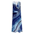 thumbnail image 4 of SZJXBUY Summer Dresses for Women 2024 Women's Plus Size Summer Marble Print Casual Dress Vintage Sleeveless Neck V-Neck Midi Tank Dress with Pockets Blue,XXXL, 4 of 5