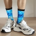 thumbnail image 5 of Goofa Blue Shell Printed Men's Crew Socks, Soft Durable Breathable Moisture-Wicking with Odor Control Cotton socks, 5 of 9