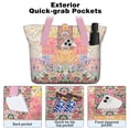 thumbnail image 2 of Tote Bag for Women - Pioneer Flower Shoulder Bag - Large Utility Work Duffle Bag with Zipper Handbag for Travel, Work, Sprots, 2 of 5