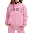 thumbnail image 4 of Jamsmile Toddler Girls Outfits Sets Tracksuits Winter Warm Letter Print Hoodie + Jogger Pants Two Piece Athletic Playwear, 4 of 4