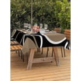 thumbnail image 2 of Outdoor Tablecloth with Umbrella Hole and Zipper, Black Brown Rectangle Table Cloth 54x80 Inch Waterproof Tablecloth, White Circle Modern Minimalist Geometric Picnic Table Cover for Patio Camping, 2 of 7