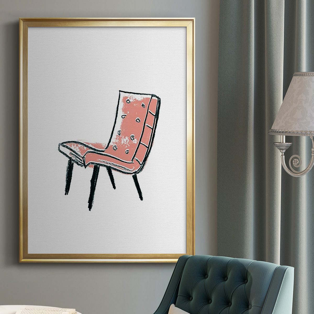 Take a Seat IX Premium Framed Print, in Gold, Black, or Silver - Ready to Hang