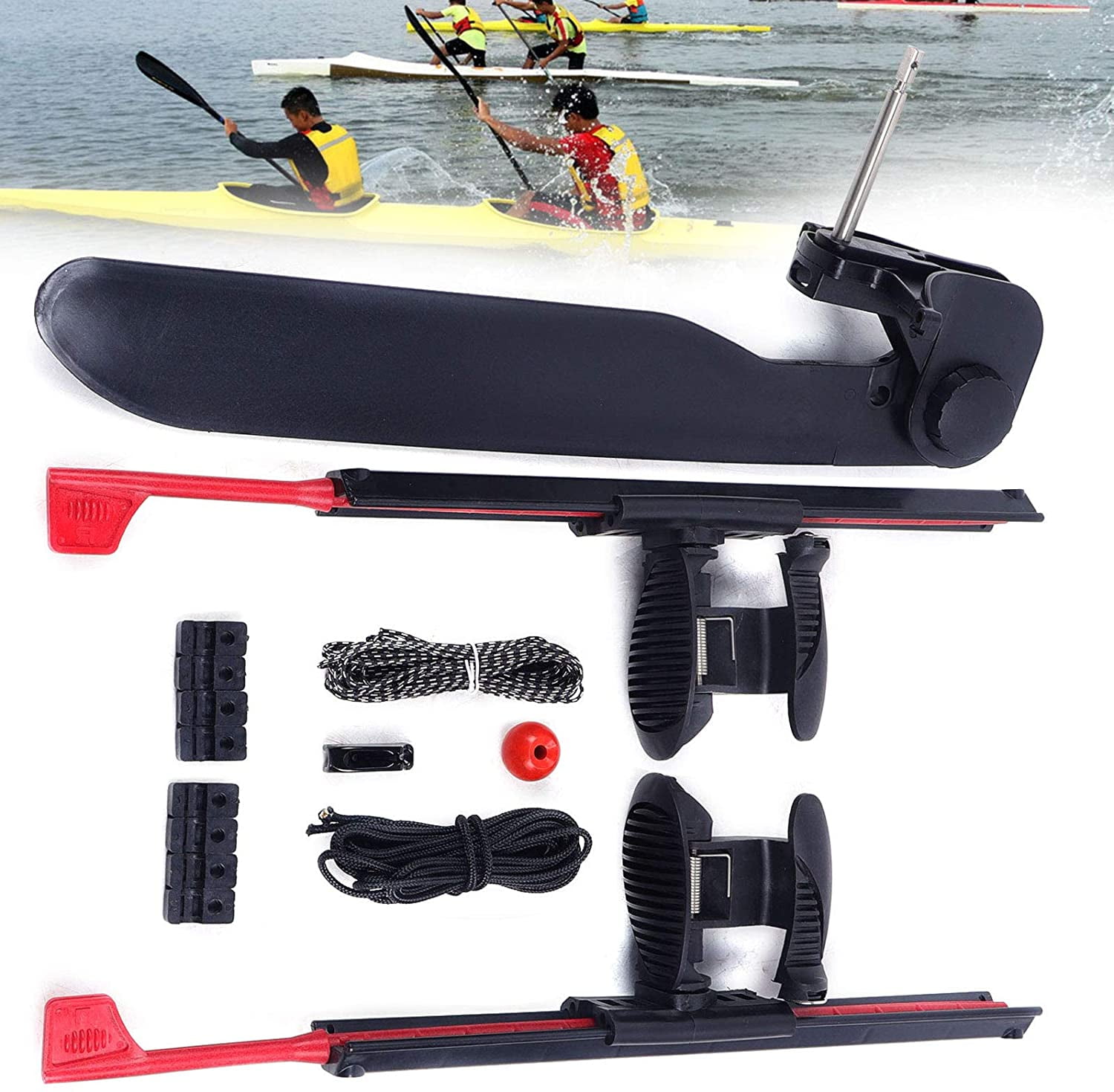 TFCFL 2Pcs Adjustable Kayak Foot Braces Pedals & Tail Rudder DirectionTool  Kit Kayak Accessories,for Kayaking,Canoe,Fishing Boat 