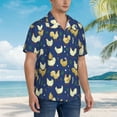 thumbnail image 5 of Daiia Funny Chicken Hawaiian Shirt for Men Gentle Cotton Regular Short Sleeve Casual-Medium, 5 of 9