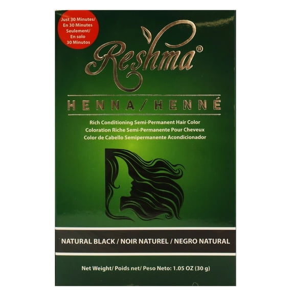 Reshma Beauty 30 Minute Henna Hair Color Infused with Goodness of Herbs (Natural Black, Pack Of 1), 1.05 Ounce