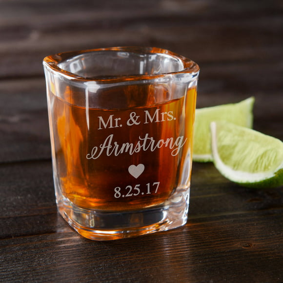 Mr. & Mrs. Personalized Shot Glass