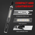 thumbnail image 4 of Lámpara Mini Pen Light - Interruptor táctil y luz duradero reutilizable con carga USB (negro) Ehuebsd Para estrenar, 4 of 7