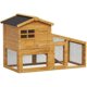 thumbnail image 2 of Historyli Jaula para conejos de doble capa,casa para mascotas de interior/exterior,jaula de madera para conejos con corral,bandeja extraíble,techo de asfalto resistente a la intemperie y rampa, 2 of 7
