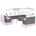 thumbnail image 2 of vidaXL 11 Piece Patio Sofa Set with Cushions Gray Poly Rattan, 2 of 10