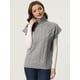 thumbnail image 2 of Chaleco de Cuello Alto para Mujer Chaleco sin Mangas Jersey de Punto de Color Sólido Suéter Informal Gris S, 2 of 6