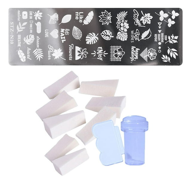 Nail Plate Stamping Template Set Stamper Scraper Estilo 1 - Estilo 5 Sunnimix Estampador de uñas