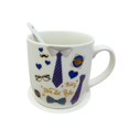 thumbnail image 1 of Taza Cerámica Feliz Día del Padre Cuchara y Tapa Caja Regalo azul CORBATA, 1 of 5