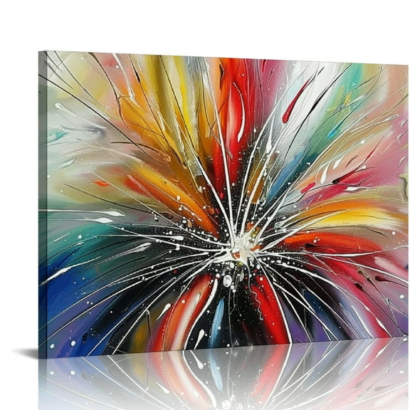 JEUXUS   Abstract Art Canvas Art Paintings Contemporary Artwork -Painted  Wall Art for Living Room Ready to Hang for Home Decoration