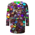 thumbnail image 5 of Sequins Tops Womens Fashion 3/4 Sleeve Tshirts Plus Size BlingBling Print Crewneck Tees Casual Top, 5 of 5