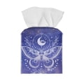 thumbnail image 2 of Psesaysky Tissue Box Cover Holder Square Tissue Cube Cover PU Leather Facial Organizer with Metal Button for Bathroom, Tabletop, Car, Night Stands, Office, Home, Kitchen -Purple Butterfly Mandala, 2 of 7