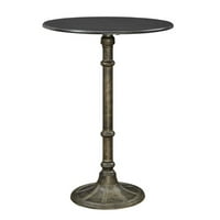 Bowery Hill Round Pub Table in Distressed Black by Bowery Hill