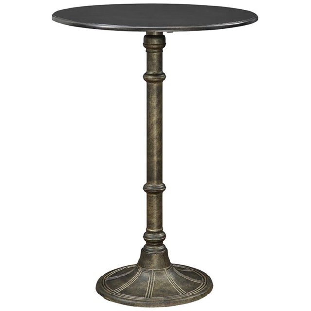 Bowery Hill Table à Manger Ronde Hauteur Comptoir en Rousset et Bronze