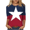 thumbnail image 2 of Pxxlle 250 Anniversary USA Flag Shirts for Women Plus Size 3/4 Sleeve 4th of July T Shirts Summer Casual Crewneck Tops for Independence Day XL, 2 of 5