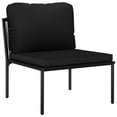 thumbnail image 5 of vidaXL Ensemble de Salon de Jardin 3 Pcs avec Coussins Noir en PVC, 5 of 5