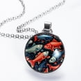 thumbnail image 2 of Fish Womens Glass Circular Pendant Necklace - Elegant Jewelry Piece for Women, 2 of 5