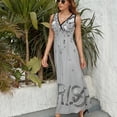 thumbnail image 6 of Eiffel Tower Paris Womens Night Club Maxi Dress V Neck Sleeveless Bohemia Long Dresses, 6 of 9
