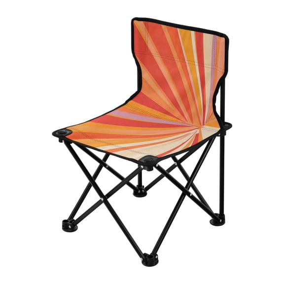 Outdoor Folding Chair 14.46x14.46x22.83 Inches, Camping Folding Chair Easy to Carry Ideal for Outdoor Picnics Camping Park Fishing Cartoon Orange Stripes