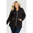 thumbnail image 2 of Avenue Women's Plus Size Hooded Fleece Jacket, 2 of 5