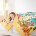 thumbnail image 3 of Feelyou Hippie Hawaii Skeleton Twin Comforter Sets, Happy Halloween Ghost Flamingo Bedding Set, Blue Orange, Halloween Reversible, 2 Pieces, 1 Comforter and 2 Pillowcases, 3 of 7