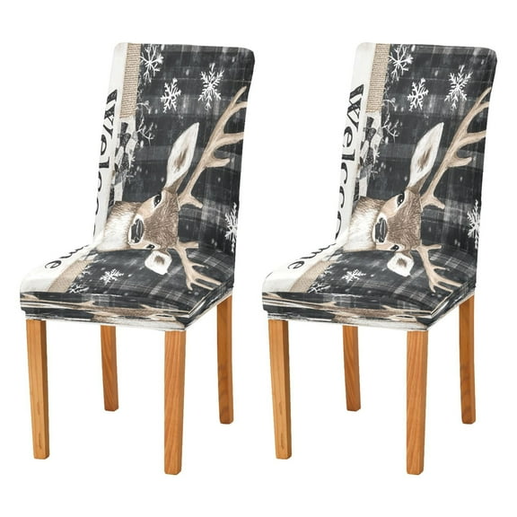 BZSMCE Chairs Slipcovers Dining Chair Covers Cute Deer in Winter Creative Pattern