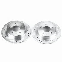 Power Stop Rear Pair of Drilled and Slotted Brake Rotors JBR755XPR Fits 1995 Nissan 240SX