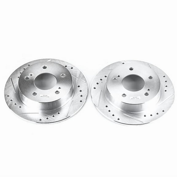 Power Stop Rear Pair of Drilled and Slotted Brake Rotors JBR755XPR Fits 1995 Nissan 240SX